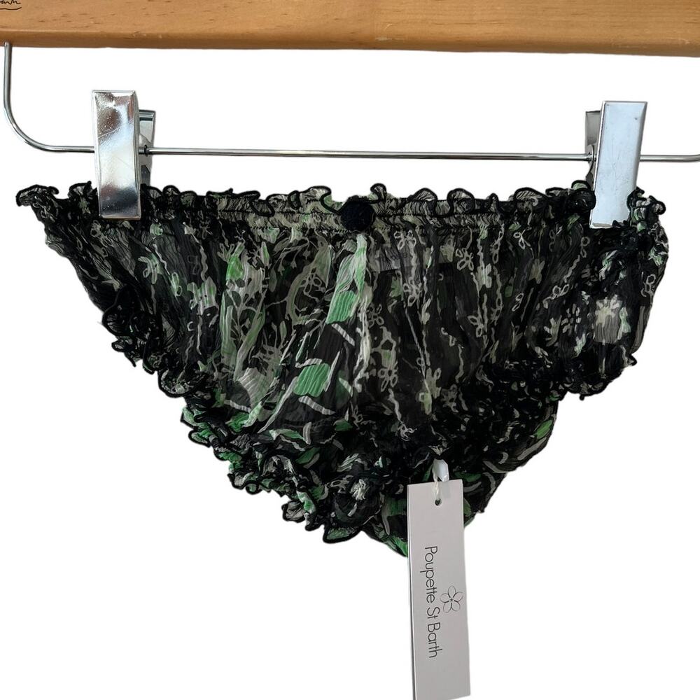 Poupette St Barth silk panties black mint green